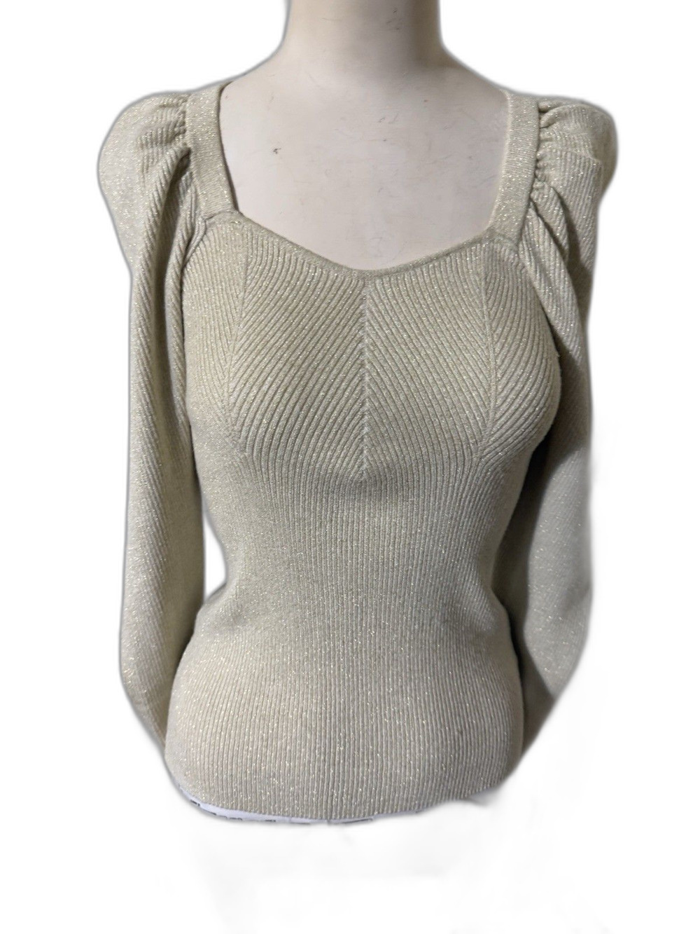 Sofia Jeans by Sofia Vergara Women Puff Sweetheart Sweater Size Small ( 4-6)